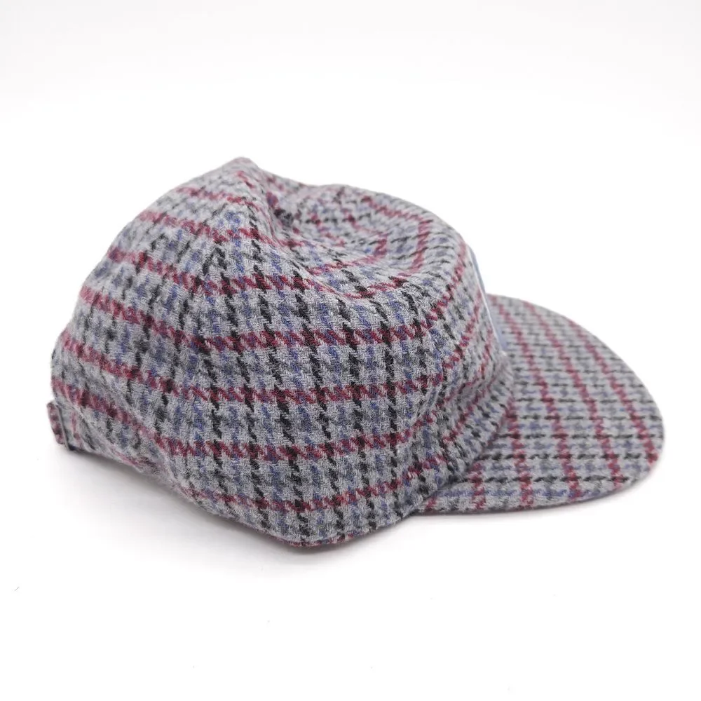 Gap G Letter Wool Strapback Hat Houndstooth Plaid Pattern Vintage Style Ball Cap